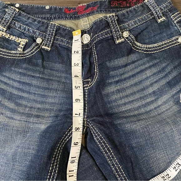 Rock & Roll Cowgirl jeans 29/34 western wear Blingy rodeo denim - Picture 12 of 16
